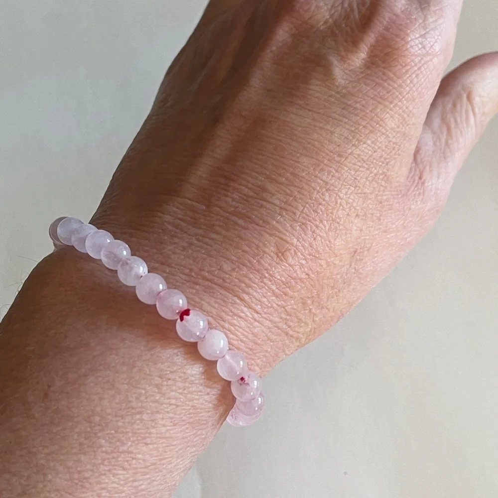 Pink Rose Quartz Beaded Bracelet